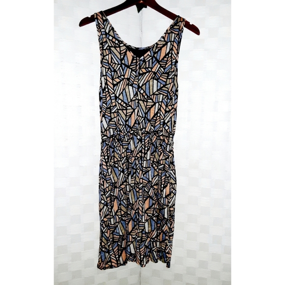 Lucky Brand Tassel Blouson Geometric Print Dress - Picture 9 of 12